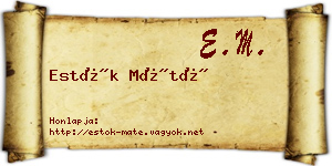 Estók Máté névjegykártya